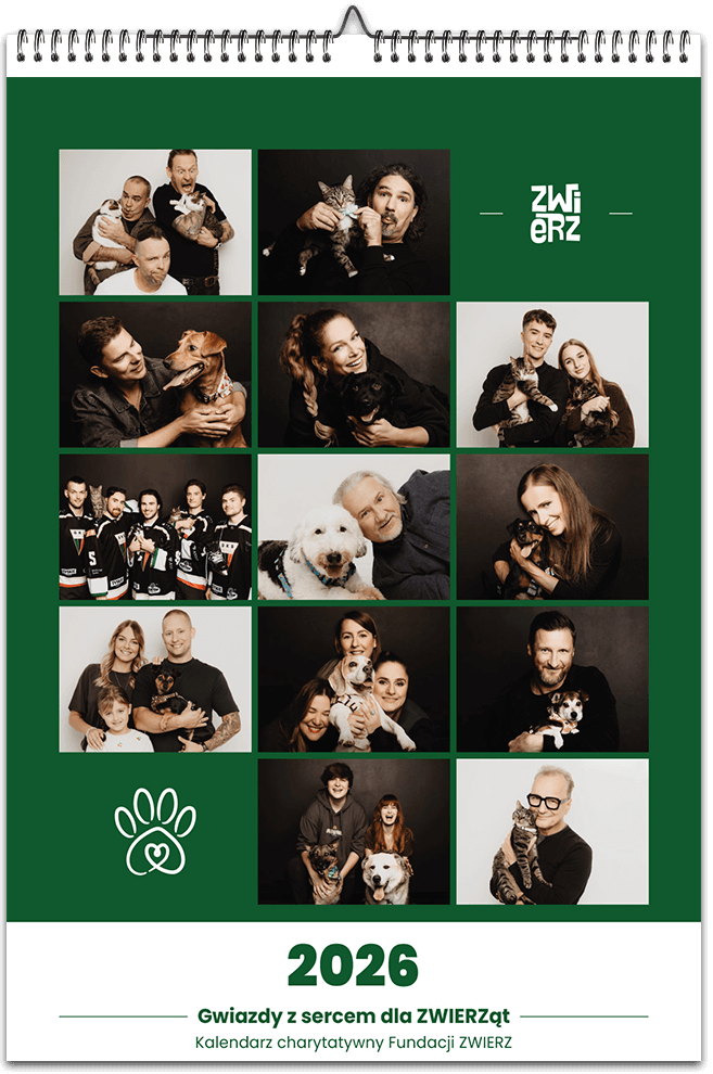 Kalendarz charytatywny Gwiazdy z sercem dla ZWIERZąt
