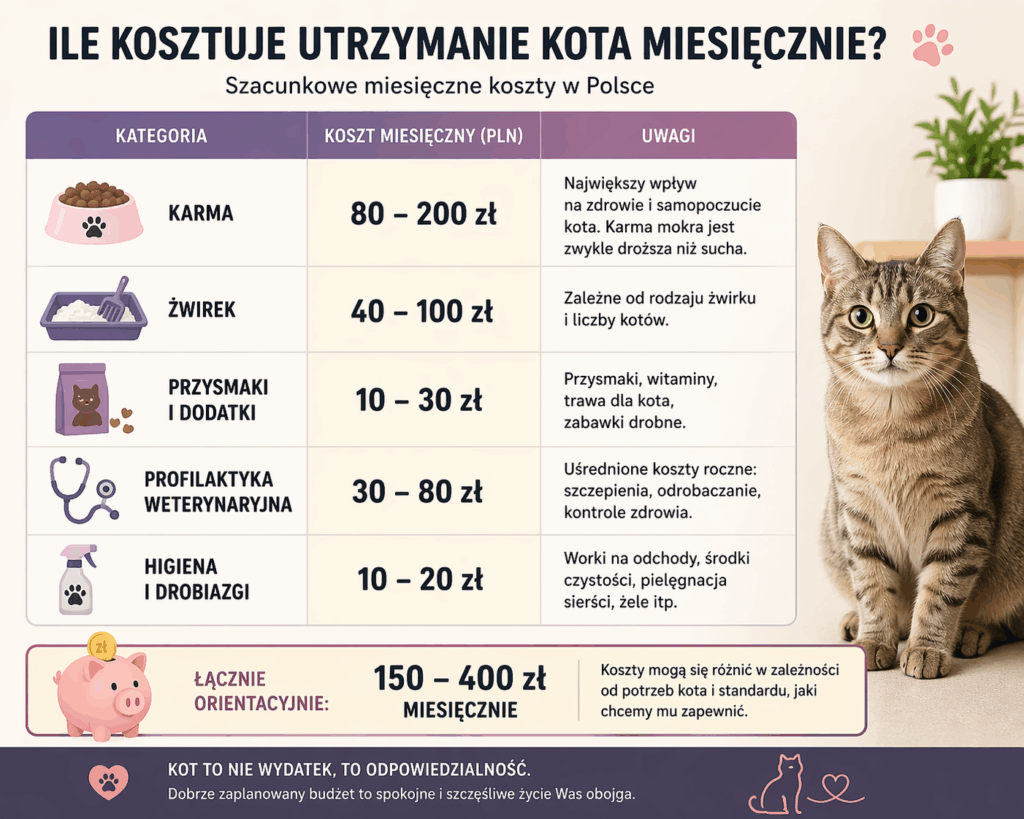 Ukryte koszty utrzymania kota miesięcznie